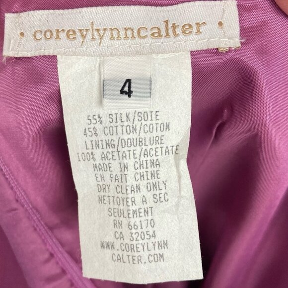 Anthropologie Silk Corset Sweetheart Neck Dress Purple On the Fold Corey Lynn 4 - Picture 11 of 11
